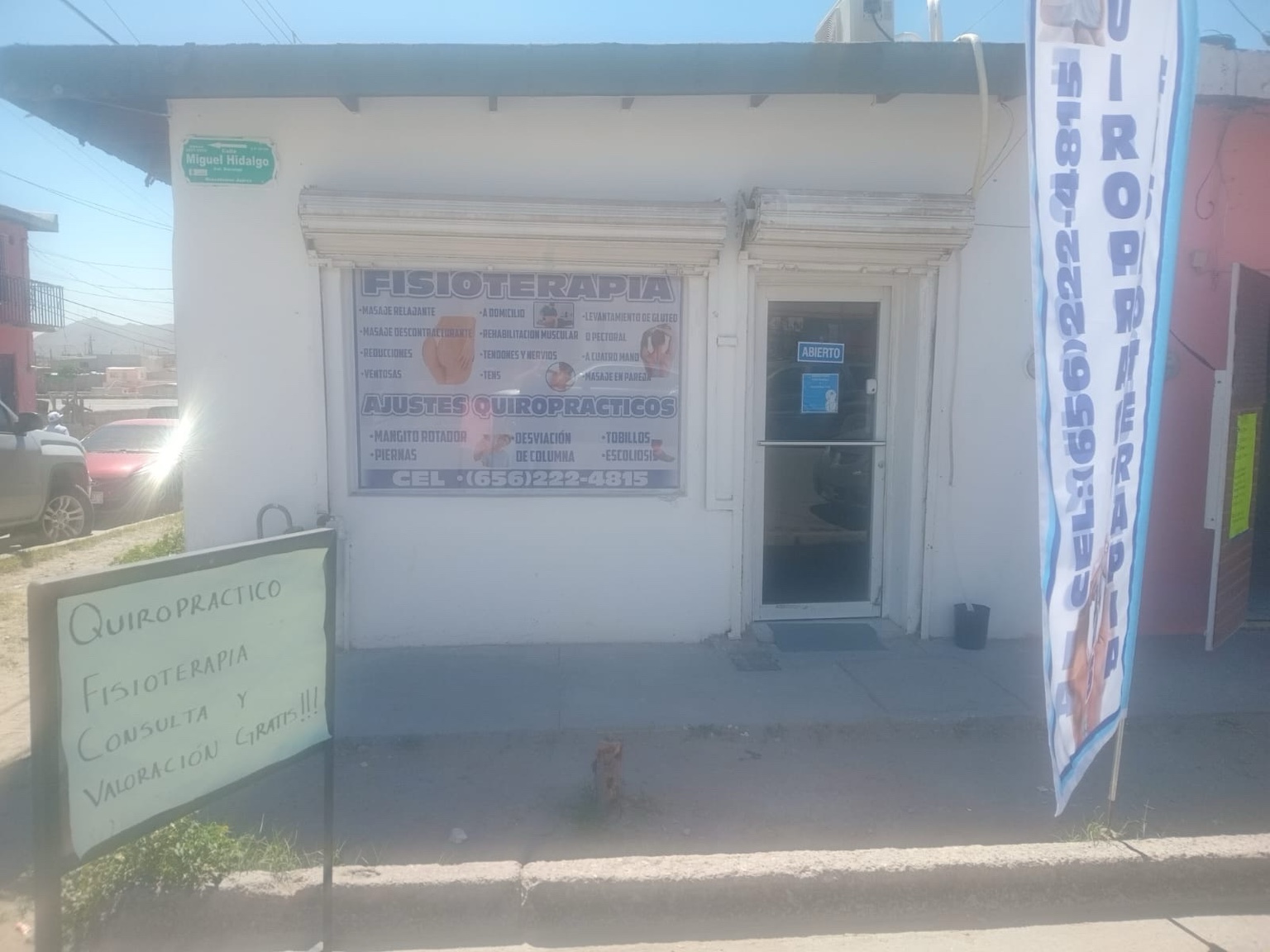 Vista exterior del consultorio de fisioterapia